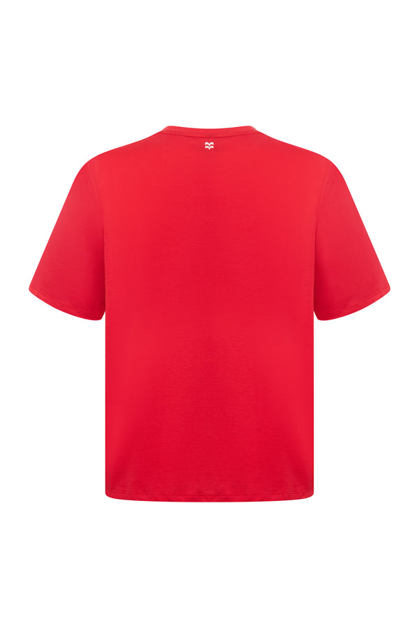 Bravian Red T-shirt Moonlight Red Virus back