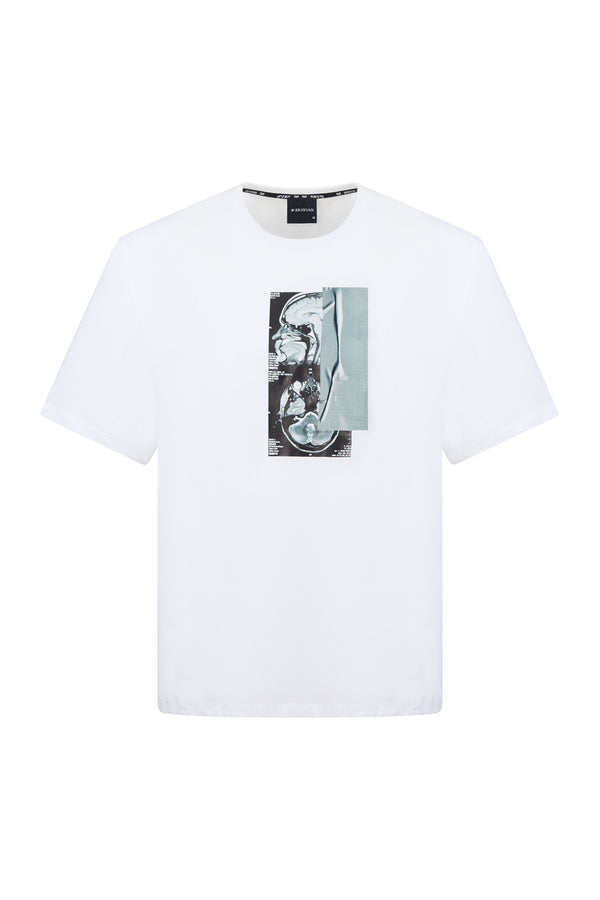 Bravian t-shirt brain scan white front